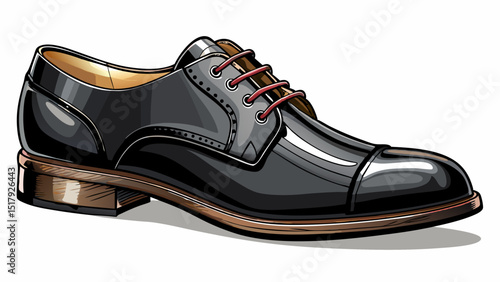 A detailed side view of black Derby shoes with open lacing, captured against a plain white background, highlighting smooth leather finish, rounded toes, and versatile formal to semi-formal appeal.