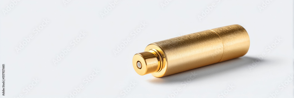Golden lipstick case glinting under daylight, symbolizing opulence and mystery, ideal for World Beauty Day or Glitzmas celebrations Golden lipstick case glinting under daylight, symbolizing opulence and mystery, ideal for World Beauty Day or Glitzmas celebrations