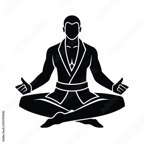 Martial Artist Meditating in Lotus Pose