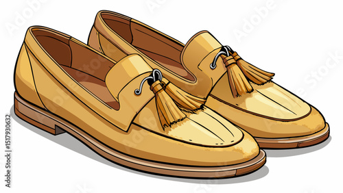 Tan suede loafers with tassels sit neatly on a white surface, close-up captures soft texture, slip-on design, minimal stitching, and casual elegance perfect for smart-casual occasions and comfort.