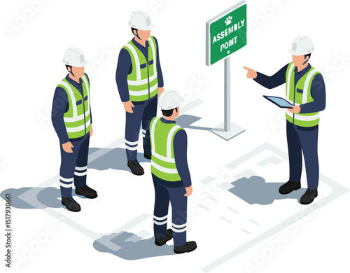 Construction Site Safety Briefing Assembly Point Designation and Emergency Procedures for Workers