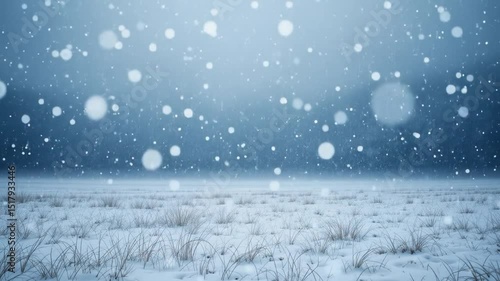 Wallpaper Mural Snowflakes Falling Over A Snowy Field With A Serene Winter Atmosphere, Symbolizing Peace And Purity In A Seasonal Snow Blizzard Landscape. 4k video  Torontodigital.ca