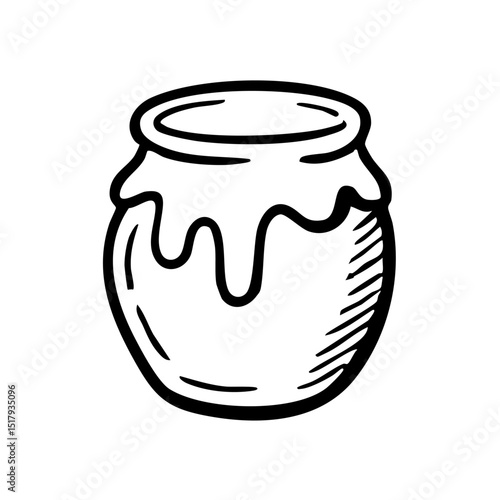 ハニーポット　線画　手書き