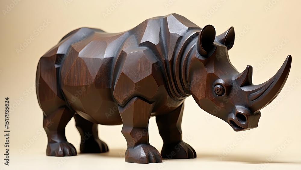 Fototapeta premium rhino on white