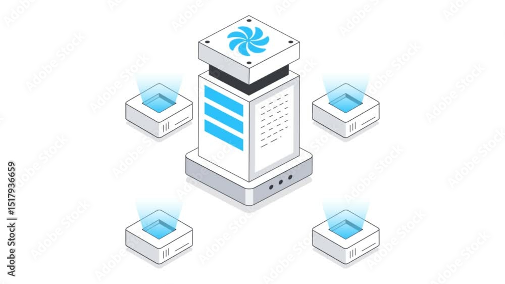 Data Network Isometric Animation. Data Network Isometric Animation.