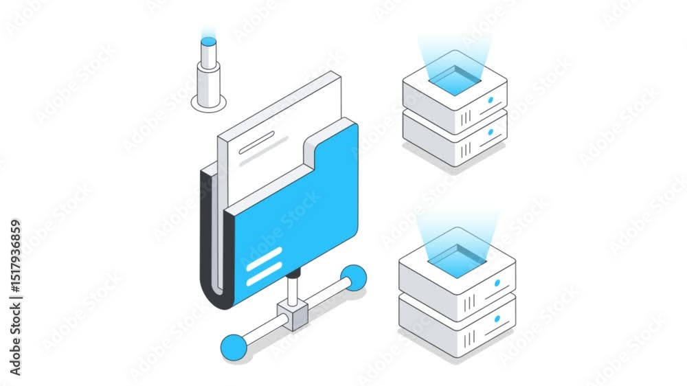 Folder Networking Isometric Animation. Folder Networking Isometric Animation.