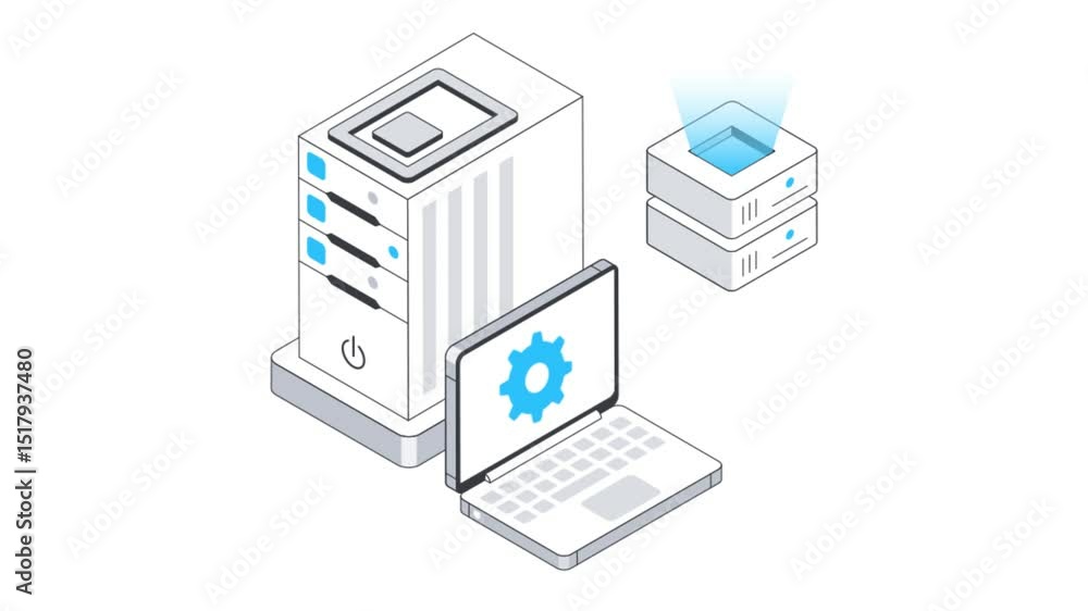 Lan network Isometric Animation. Lan network Isometric Animation.