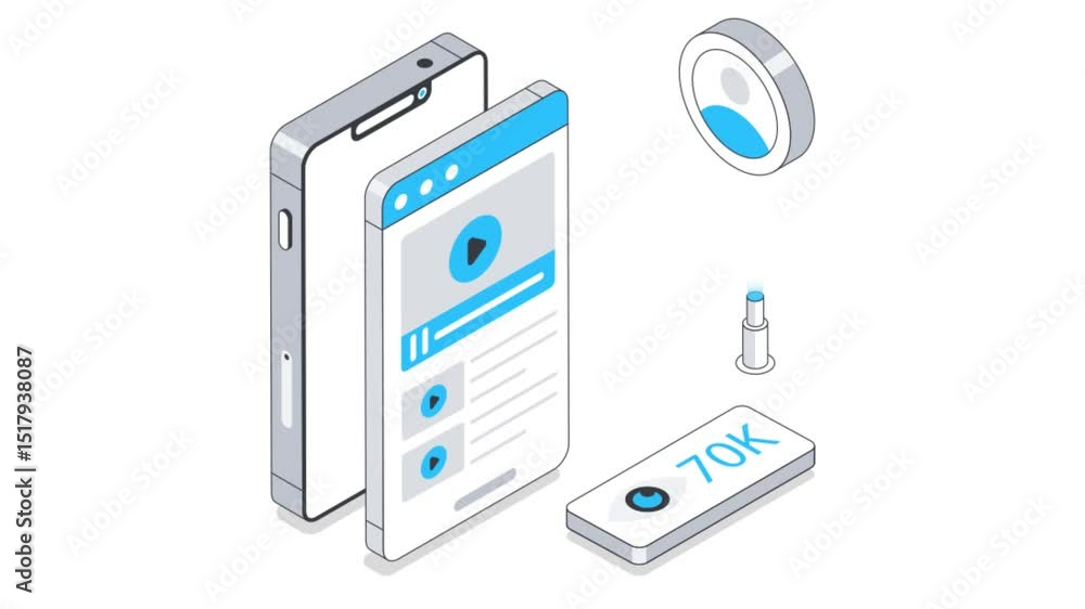 Mobile Streaming Isometric Animation. Mobile Streaming Isometric Animation.