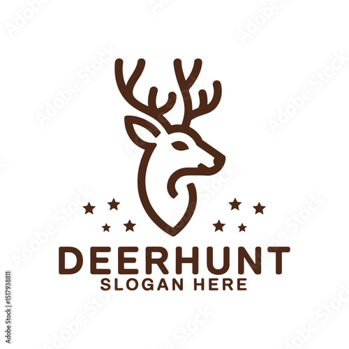 Deer Logo Design Vector, Unique and Professional Deer Logo Design, Deer Silhouette 