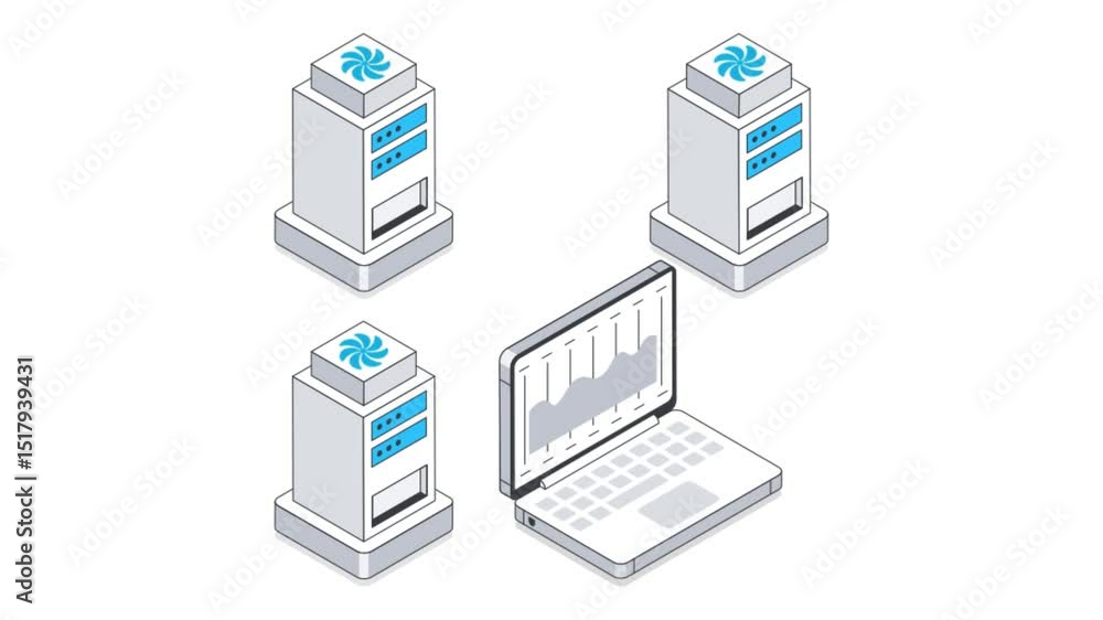 Server Room Isometric Animation. Server Room Isometric Animation.