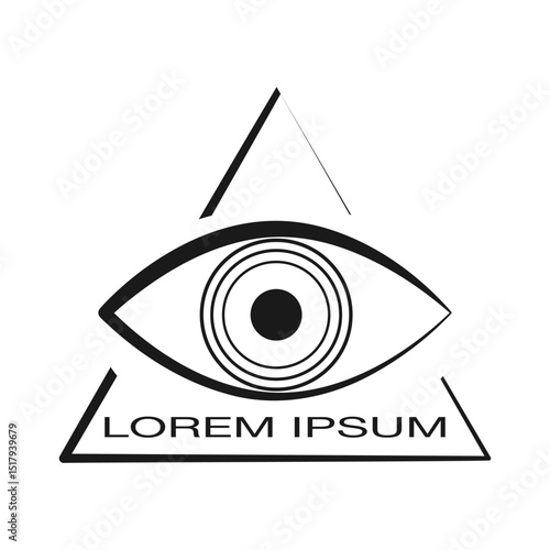 Stylized eye in triangle. Logo for ophthalmologist. Vector illustration