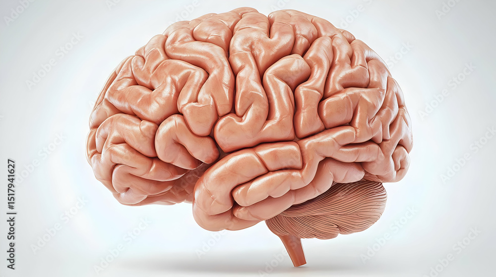 Detailed 3D Illustration Of Human Brain Detailed 3D Illustration Of Human Brain