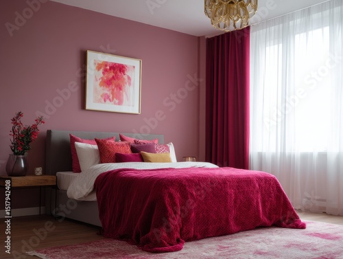 A bedroom interior showcasi...