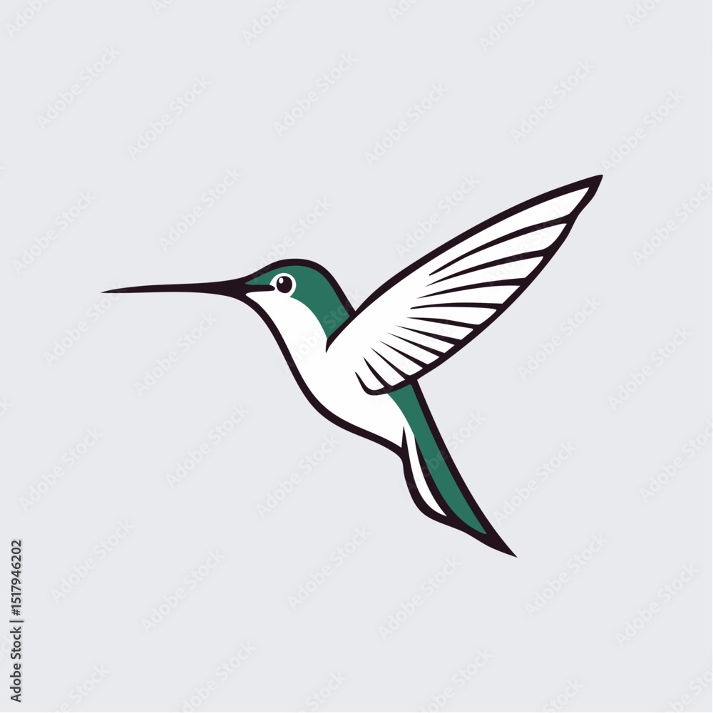 Obraz premium Graceful Hummingbird Outline