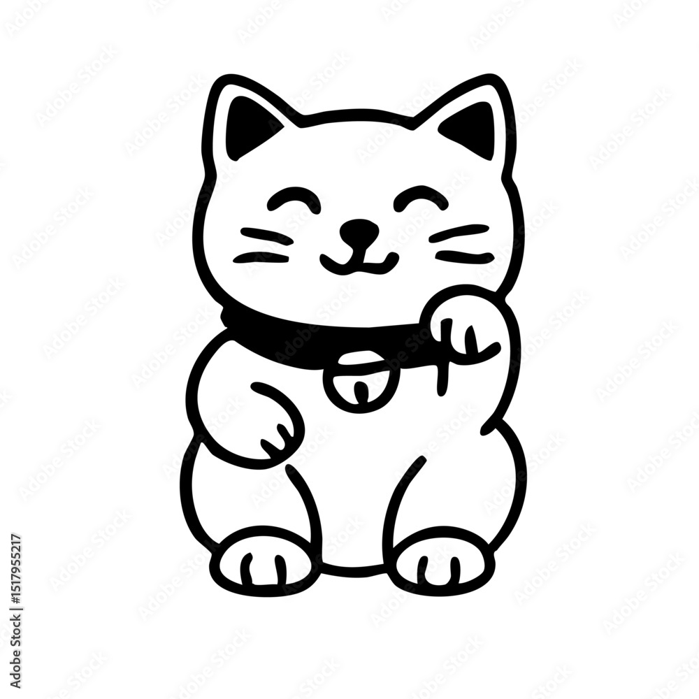 まねきねこ 線画 手書き まねきねこ 線画 手書き