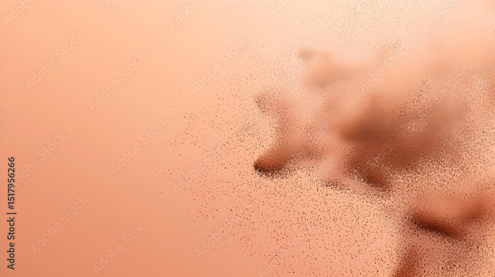 Fototapeta premium Abstract Powder Explosion On Peach Background