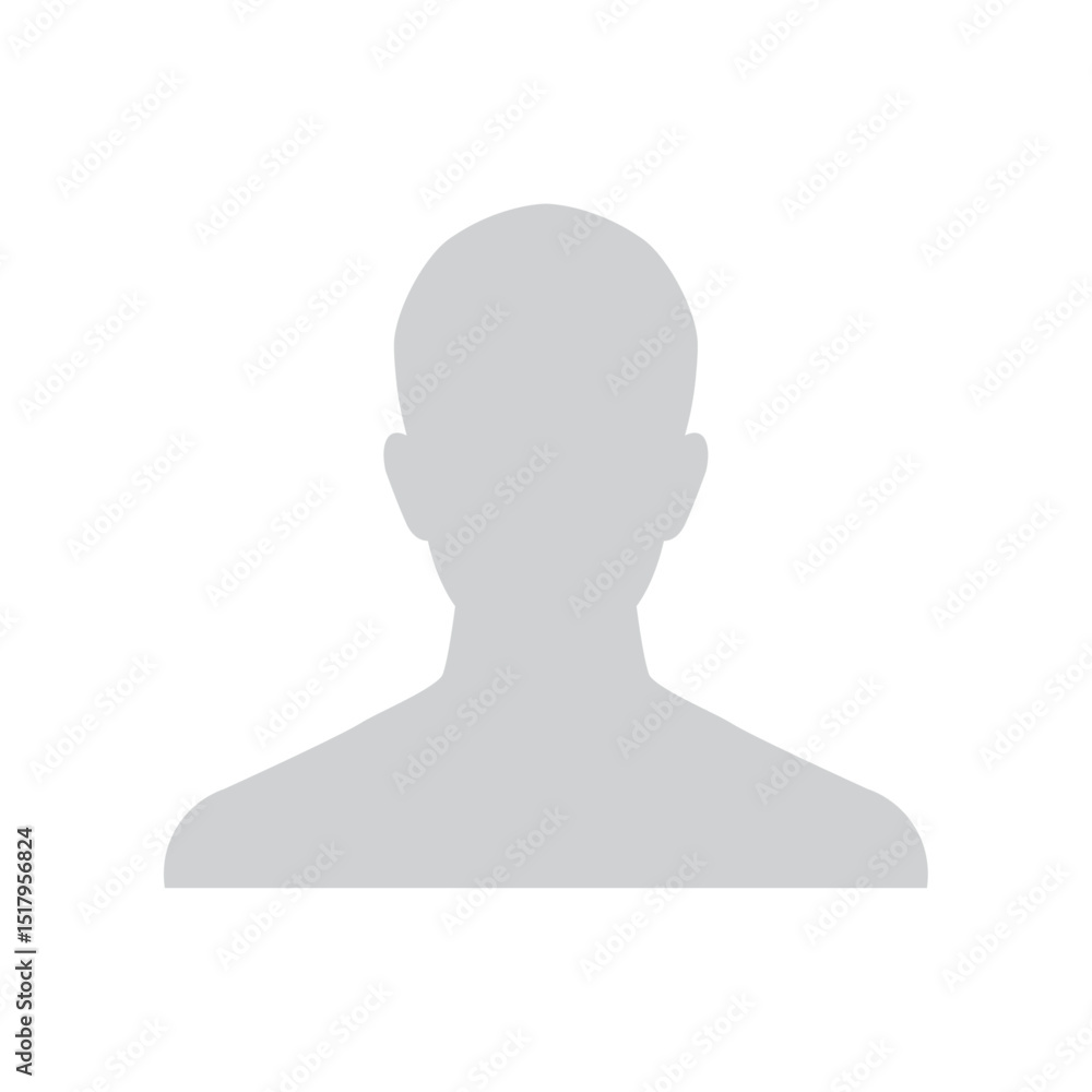 Avatar man icon, profile placeholder, anonymous user male grey person identity icon template Avatar man icon, profile placeholder, anonymous user male grey person identity icon template