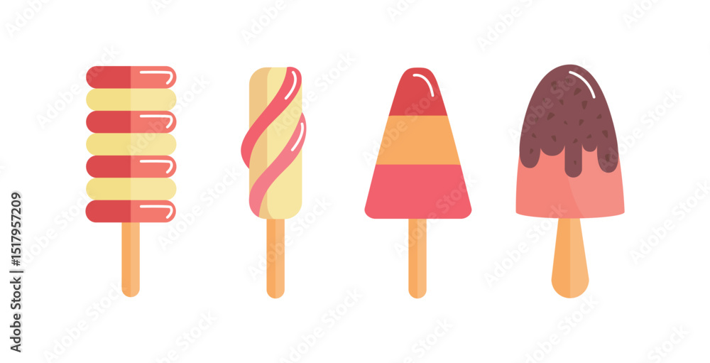 Set tasty ice cream collection Set tasty ice cream collection