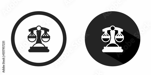 Scales of justice logo. Scales of justice icon vector design black color. Stock vector.