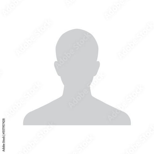 Avatar man icon, profile placeholder, anonymous user male grey person identity icon template