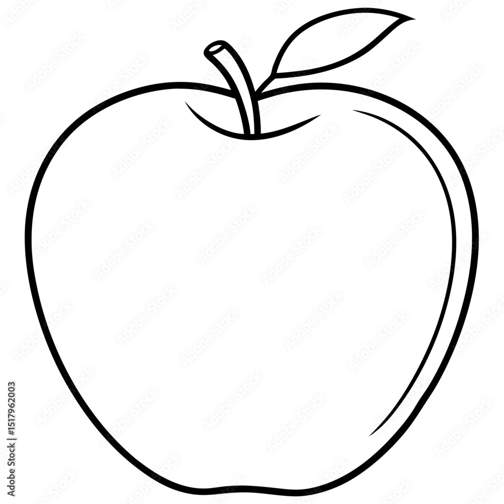 Vector Line Art Illustration of an Apple on a White Background – Minimalist Fruit Outline Design Vector Line Art Illustration of an Apple on a White Background – Minimalist Fruit Outline Design