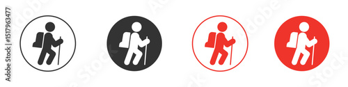 Hiking icon for logo, vector sign symbol for design
