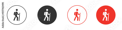 Hiking icon for logo, vector sign symbol for design