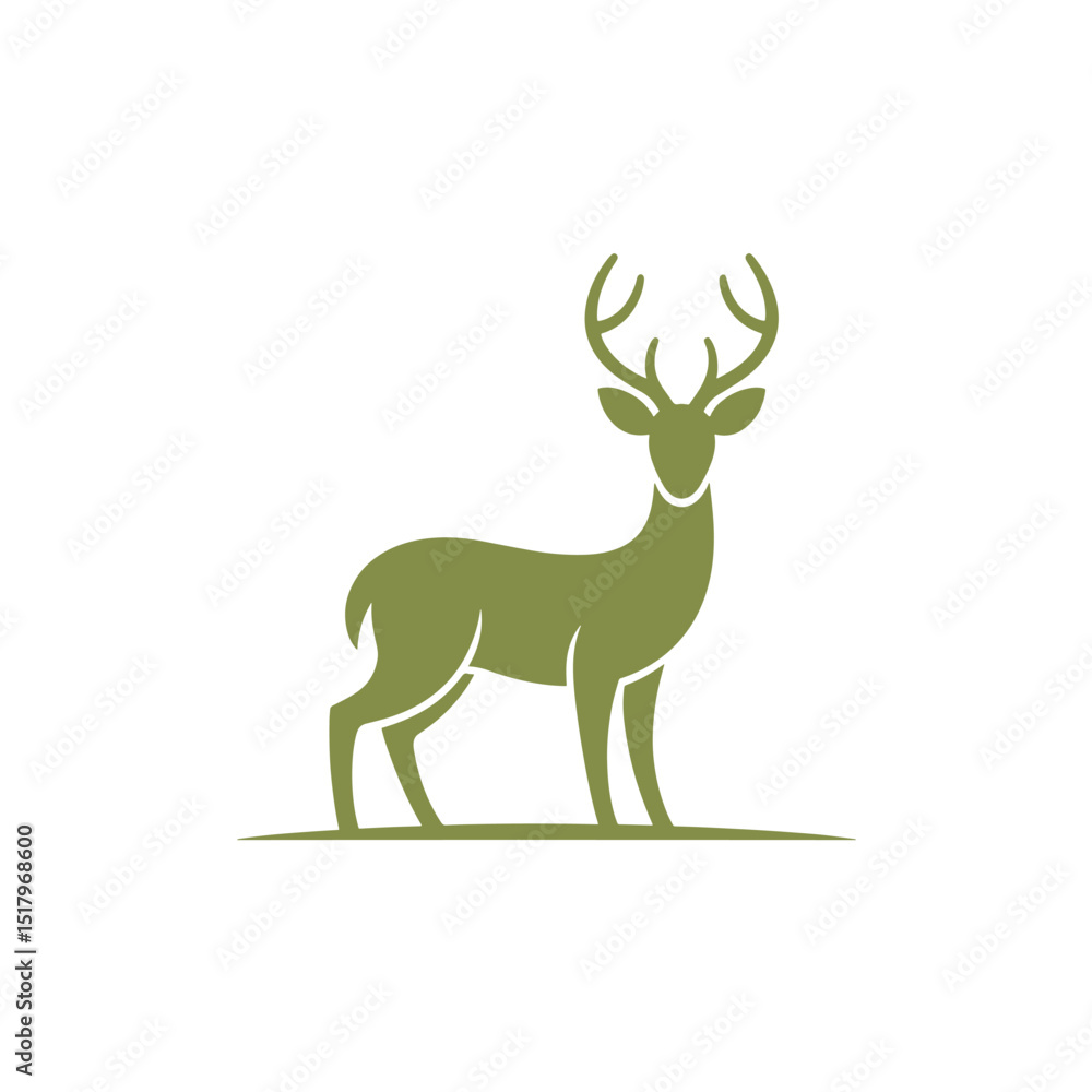 Fototapeta premium Deer Logo Design Vector, Unique and Professional Deer Logo Design, Deer Silhouette Design