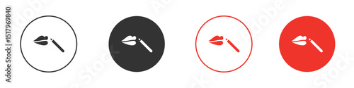 Lip pencil icon for logo, vector sign symbol for design