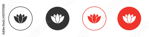 Lotus icon for logo, vector sign symbol for design