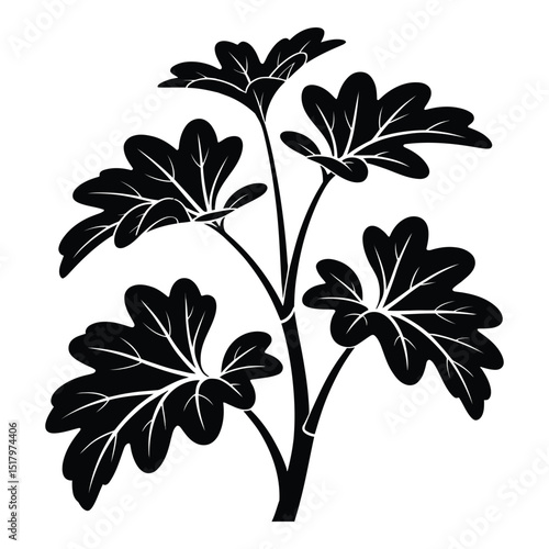 Good King Henry Silhouette, Vector, Illustration, Icon, Logo, White Background.