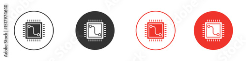 Microchip icon for logo, vector sign symbol for design