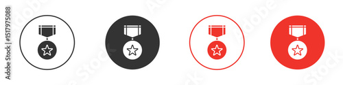 Military medal icon for logo, vector sign symbol for design