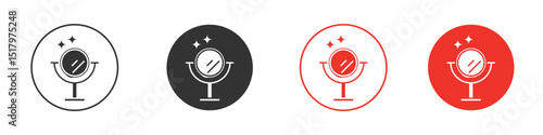 Mirror icon for logo, vector sign symbol for design