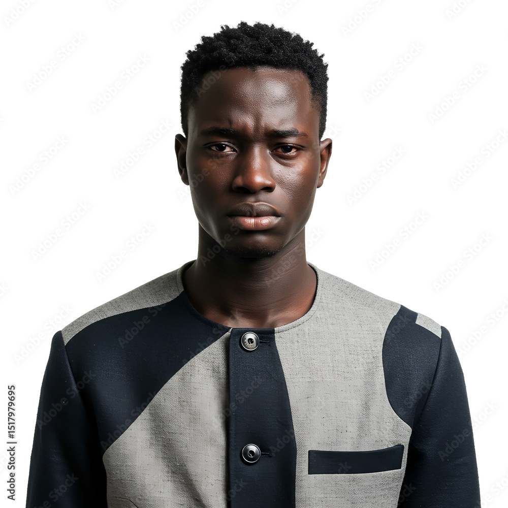 Obraz premium African American Man Serious - Stern and Unsmiling