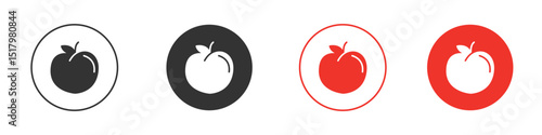 Peach icon for logo, vector sign symbol for design
