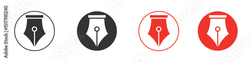 Pen nib icon for logo, vector sign symbol for design