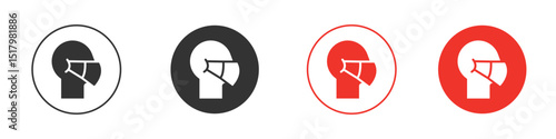 Person in mask icon for logo, vector sign symbol for design