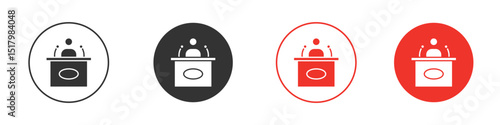 Politician speaker icon for logo, vector sign symbol for design