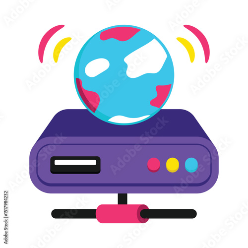 Hard disk Network Vector style icon. Eps 10 file