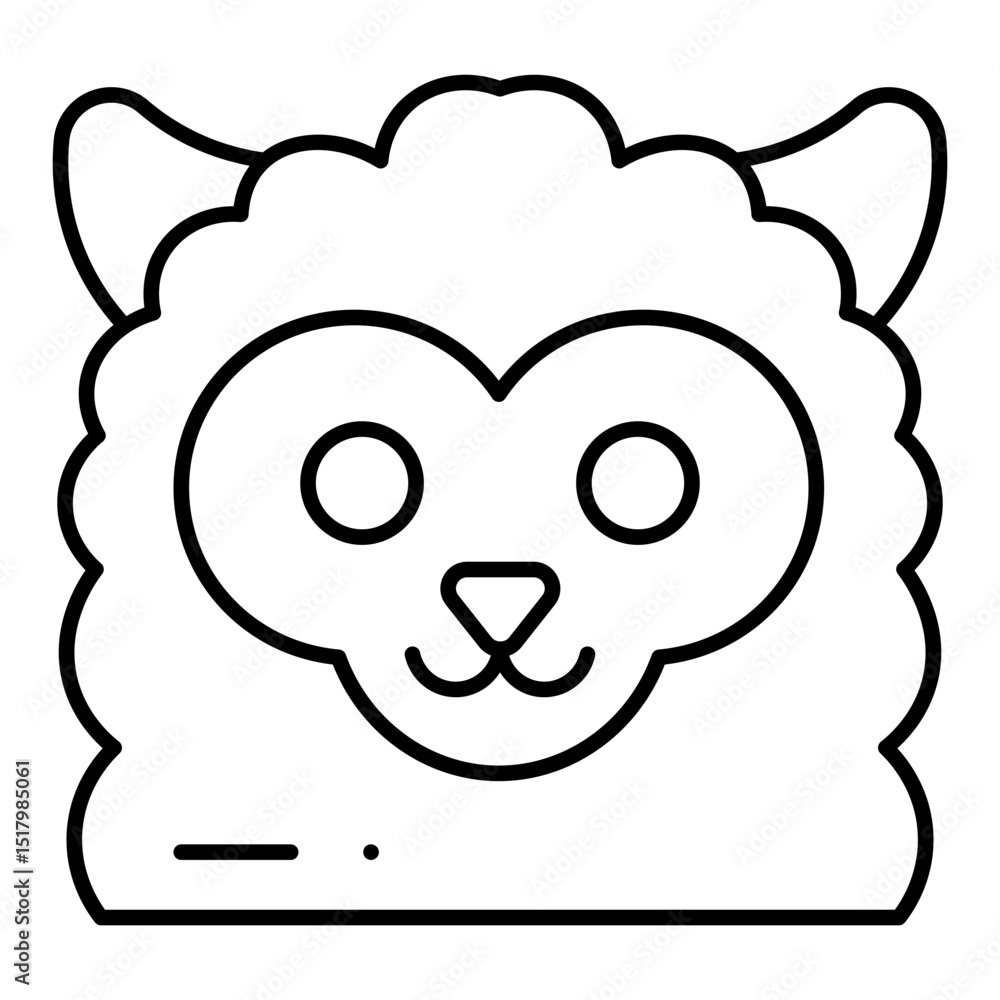 Llama line icon Llama line icon