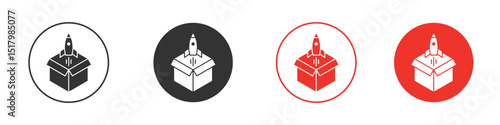 Product release icon for logo, vector sign symbol for design