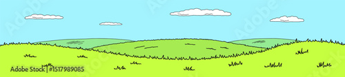 Hills graphic color landscape long sketch illustration vector 