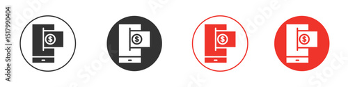 Send money smartphone icon