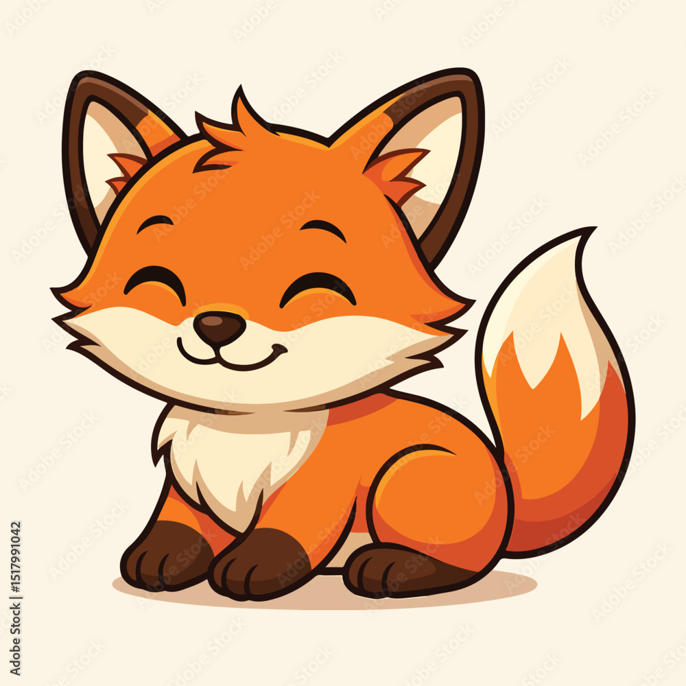 baby fox on the grass on white background baby fox on the grass on white background