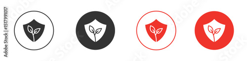 Shield with leafs icon