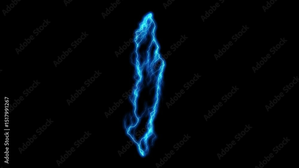 Electric Lightning Strike Animation on black background Electric Lightning Strike Animation on black background