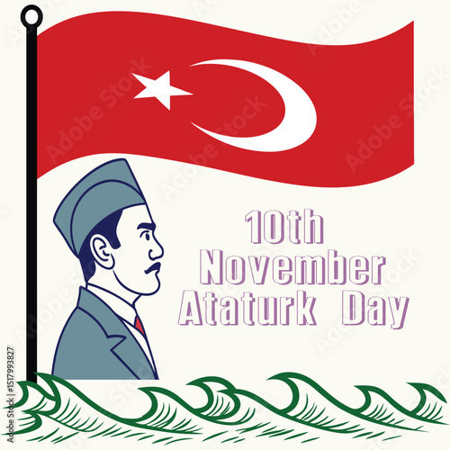 The Spirit of Atatürk Lives on Hearts on Turks in Atatürk Day photo and Social Media Post