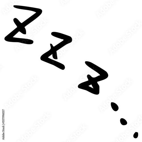 寝る・睡眠アイコン zzzマーク 漫符　手書き　ベクター黒