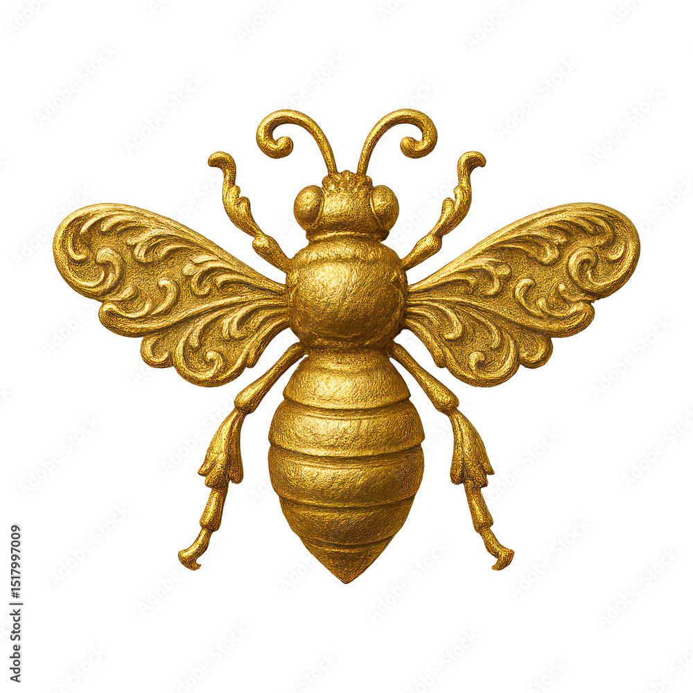 Fototapeta premium PNG Golden ornate bee illustration